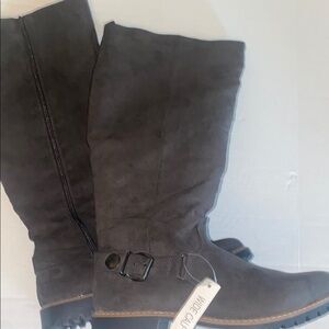 Dark chocolate brown Winter Boots with Buckle Detail